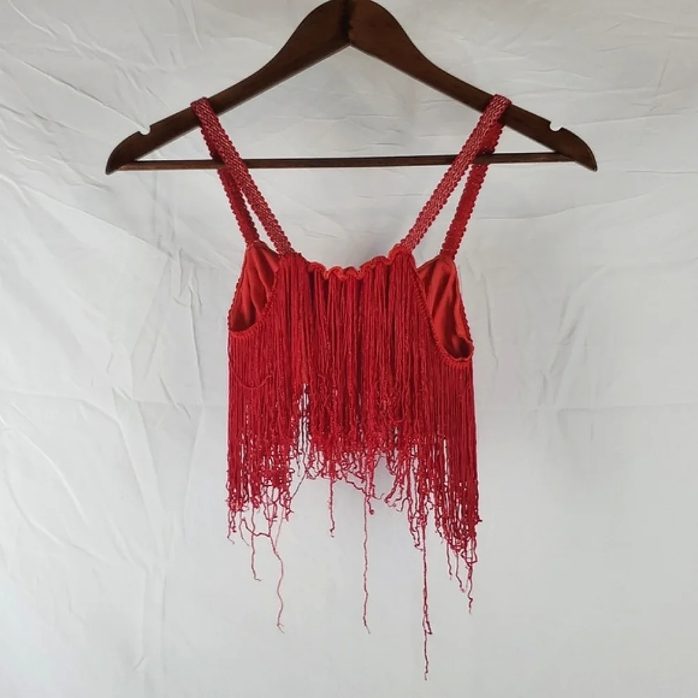 Vintage Red Fringe‎ Matching Boudoir Set